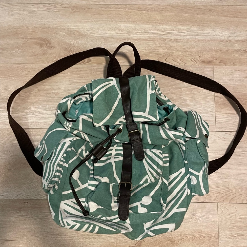 Kimchi Blue Green and Black Geometric Backpack